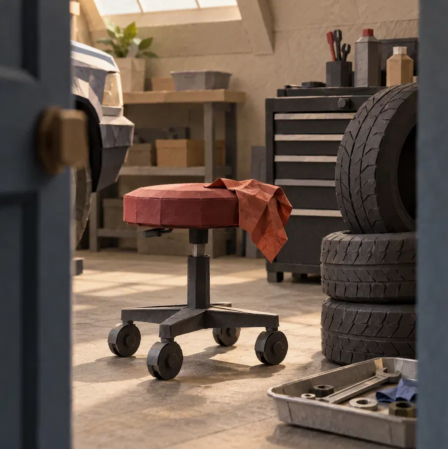 Illustration of auto repair shops equipment and workspace